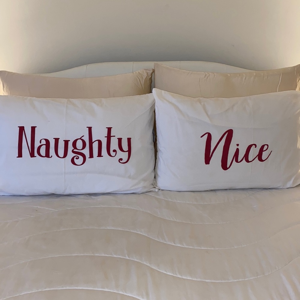 Target Naughty and Nice pillow cases